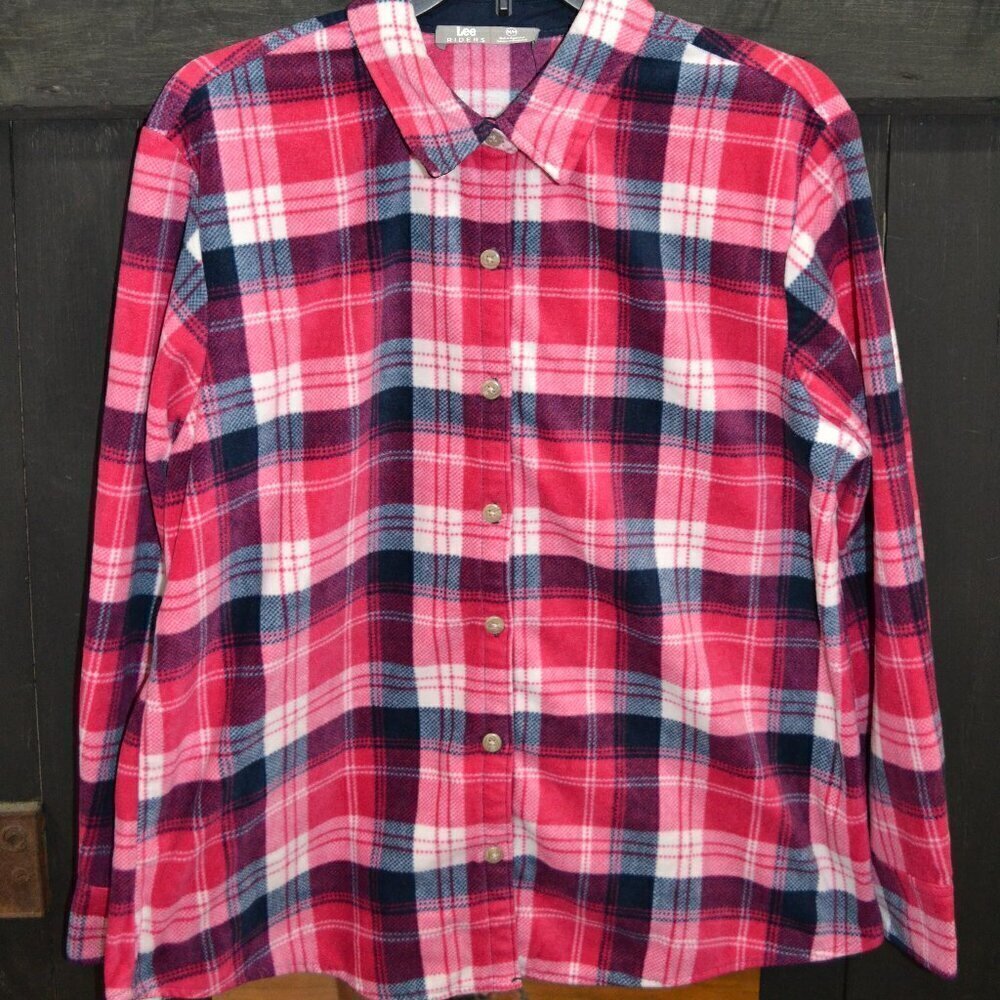 Lee Riders Pink Blue Flannel - SUPER SOFT - WISH THIS FIT ME! (Medium)